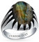 Personalisierte Herren Tier Klaue Set Großen Ovalen Cabochon Edelstein Schillernden Labradorit Signet Statement Western Ring Oxidiert .925 Silber Handgefertigt In Der Türkei Individuelle Gravur