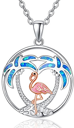KINGWHYTE Flamingo Halskette für Frauen 925 Sterling Silber Tier-Anhänger Flamingo Schmuck Geschenke für Mama Mädchen Freundin Tochter