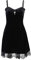 Goth Retro Corte Pizzo Lanterna Manica Lunga Cava-Out O Collo Puro Nero Temperamento Vestito Midi In Velluto, Abito 01-pizzo Nero, XL