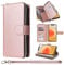 ZCDAYE Wallet Phone Case for iPhone 13, Premium Leather Case with Card Slots Magnetic Closure Zipper Pocket, Retro Elegant Women Ladies Flip Phone Cover Holster for iPhone 13,Rose Gold