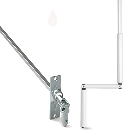 Rolladen Kurbelstange, Kurbel für Rolladen Rollo, Rolladenkurbel |150cm weiß inkl. Gelenklager mit Ø12mm Zapfen | Gelenklager 90° 6Kant
