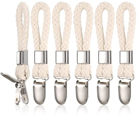 Fentar 6 x Aufhänger für Handtücher, Handtuchclips, Geschirrtücher Halter, Klips ohne nähen, Clips, Geschirrtücher Halter, zum aufhängen, beige Haken
