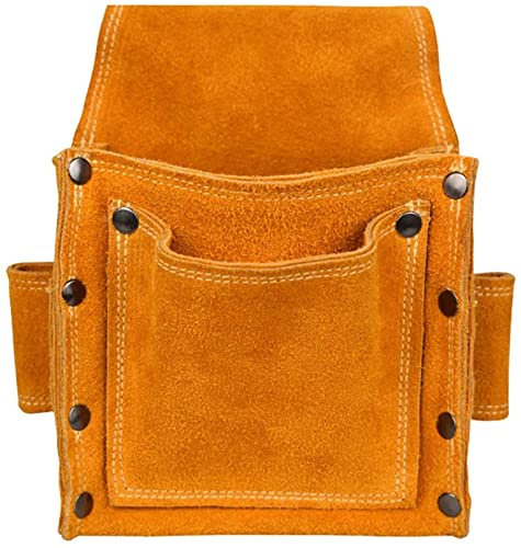 GWQDJ Tool Bag Organiser,Muti-Purpose Storage,Garden Waist Tools,Cowhide Wearable Waist Pack, Electric Waist Tool Belt Bag Screwdriver Kit Repair Tool Holder Drill Bit Tool Storage Bags