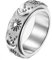 Mesnt Ring Edelstahl Damen, Drehbarer Sonne-Mond-Stern-Fidget-Ring Silber Größe 70 (22.3)