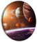 murando - runde Bilder Sonnensystem 60x60 cm Leinwandbild 1 tlg Kunstdruck modern Wandbilder XXL Wanddekoration Design Wand Bild Himmel Planet Kosmos Universum c-B-10006-bc-a