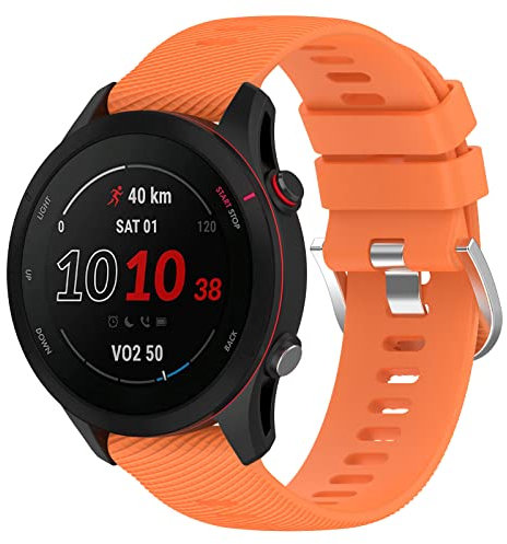 BoLuo 22mm Armband für Garmin Forerunner 255 Music/Garmin Forerunner 255 Uhrenarmbänder, Silikon Uhrenarmband Armbänder Strap für Garmin Venu 2 /Garmin vivoactive 4 / Coros Vertix/Apex Pro (Orange)