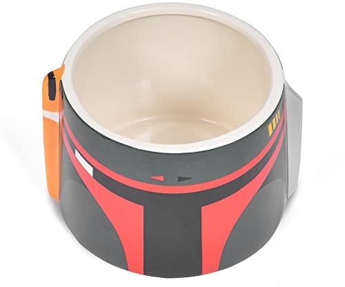 Star Wars for Pets Boba Fett Dog Food or Water Bowl | Ceramic 3D Design Pet Food Bowl in Boba Fett Design | Official for Pets Products & Gifts for Fans, 6 Inch (FF19640)