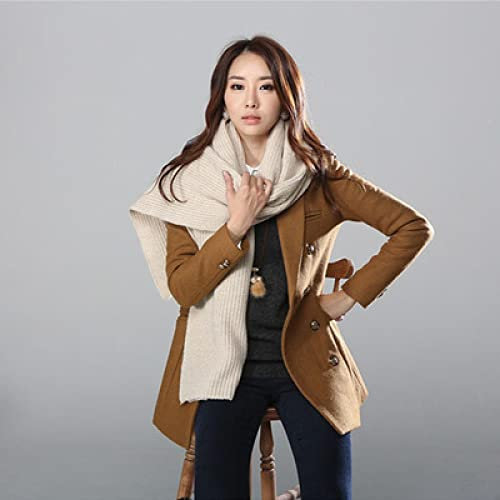PAIHUIART Schal Damen Herren Schals Winter Halstuch Mütze Schal Poncho Damen Schal Winter Solid Hijab Kaschmir Schal Lange Wickelschals Unisex Einheitsgröße Beige