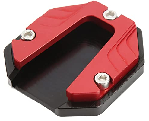 Qiilu Motorrad-Seitenständer-Plattenpolster, Motorrad-Seitenständer-Plattenpolster, Hochfestes Ständerpolster-Plattenstützzubehör (Rot)