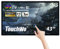 TouchWo 43 inch Interactive Touchscreen Monitor, Android 11.0 Smart Board, RK3568 RAM 4G & ROM 32G, 16:9 FHD 1080P Electronic Whiteboard, All-in-One PC for Industrial, Office and Classroom