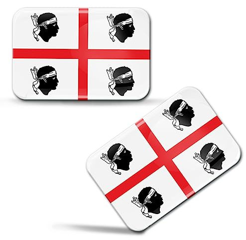 SkinoEu 2 x 3D Gel Aufkleber Sardinien Flagge Italien Region Fahne Auto Fahrrad Motorrad Tuning F 236