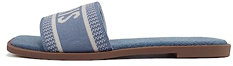 Soda Damen Flair Flache Sandale, Blau/Knochen, 39 EU