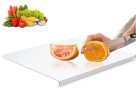 rflaueo 1pc 18 * 15in Acrylic Cutting Boards Clear Chopping Board with Lip Non Slip Transparent Counter Edge Chopping Board for Meat, Veggies, Fruits(U103-1)