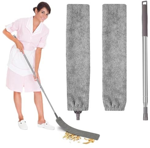Retractable Gap Dust Cleaner, Flexible Telescopic Dust Brush, Multifunction Retractable Microfiber Dust Brush Gap Mop for Home Bedroom Kitchen Bathroom(Grey)