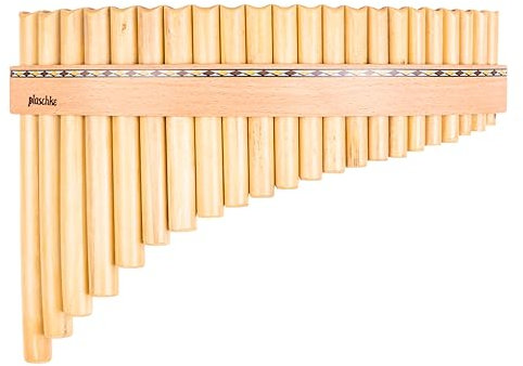 Plaschke Panflöte, Holz-Riemen Design, handgemacht aus Südtirol 22 Töne G-Dur
