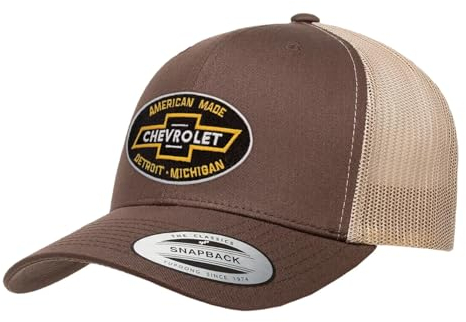 Chevrolet Offizielles Lizenzprodukt American Made Premium Trucker Cap (Braun-Khaki)
