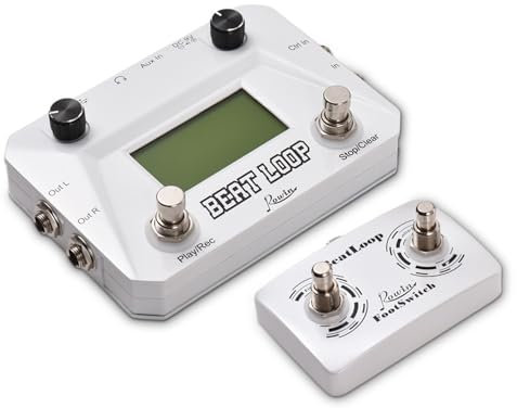 KOCAN Drum Machine Pedal,kreisförmiges Aufnahmegitarren-Looper-Pedal,40 Drums,Rhythmus,LCD-Hintergrundbeleuchtung,Display für E-Gitarre,3,5-mm-Eingang,Kopfhöreranschluss,externe,Pedal einer Trommelmas