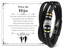 CheersLife Geschenk für Sohn Lederarmband Herren An Meinen Sohn Armband für Sohn 18. Geburtstag Junge Geschenk Geschenkideen Coole Armbänder Mutmacher Geschenk für Junge Sohn Geschenke von Mama Papa