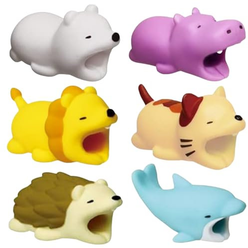 Cute Animal Bites Cable Protector Various Animal Cable Chewers Cable Prevents Cable Break Cable Protector Case for iPhone/iPad (Style 3)