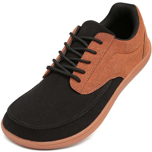 ZGPWZWL Uomo Barefoot Scarpe Minimaliste Trail Running Comode Pianta Larga Basculanti Leggere e Traspirante Multisport Antiscivolo Outdoor,Marrone,40 EU