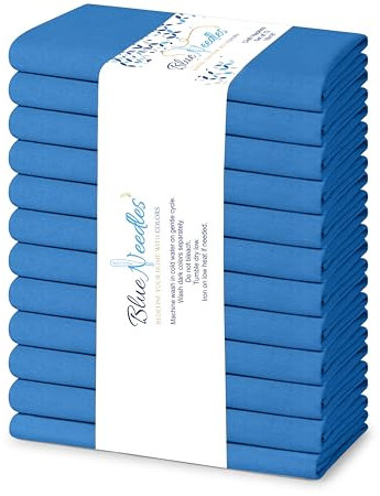 Blue Needles Solide Stoffservietten, 12 Stück, königsblau, 100 % Baumwolle, 45,7 x 45,7 cm, weich, wiederverwendbar und waschbar, Frühlings- und Sommer-Leinenservietten, ideal für Veranstaltungen