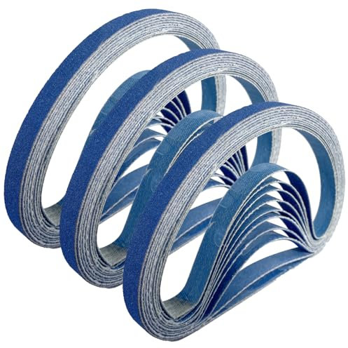 GZKTY Lot de 35 bandes abrasives en corindon de zircone 10 x 330 mm - 5 x 60/80/100/120/180/240/320 - Pour bois, métal, pierre, plâtre, carrelage en céramique et plastique