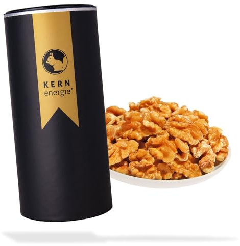 KERNenergie Walnüsse aus Chile - milde, knackige Walnusskerne - naturbelassen, ohne Schale - ungesalzene premium Nüsse - Walnüsse geschält - 600g Dose, schwarz