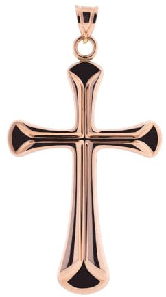 Kreuz Anhänger aus 585 Rotgold, massiv
