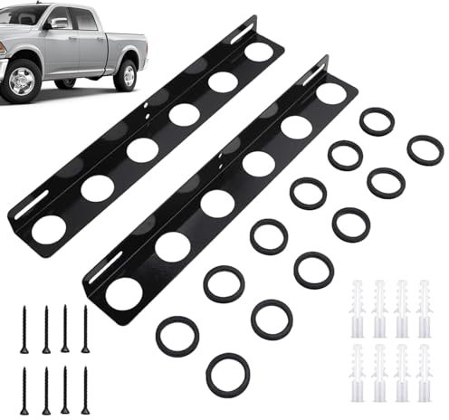 Support de pelle pour camion, 2 supports de pelle de lit de camion, porte-outils pour remorque, support de pelle à outils à main pour camion, porte-pelle robuste à 6 outils pour remorque de camion