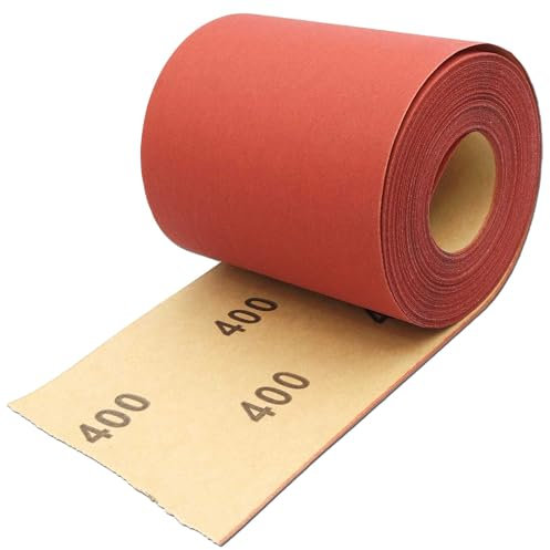 AKbase Schleifpapierrollen | 115mm x 25m | P400 | KÖRNUNG und Länge WÄHLBAR | Rollenschleifpapier Rollenpapier Rollen Handschleifpapier Schmirgelpapier