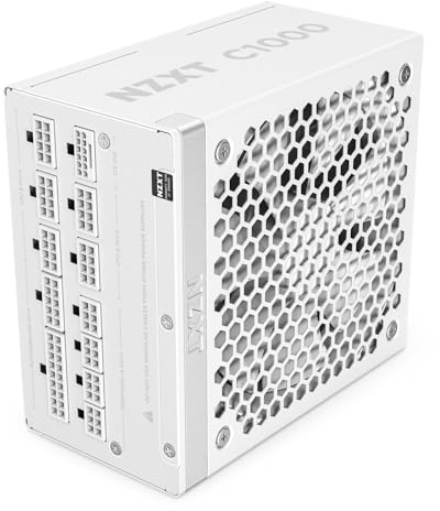 NZXT C1000 Gold ATX 3.1 - Alimentatore per PC da gaming completamente modulare a rumorosità ridotta - 1000 watt - 80 PLUS Gold - Connettore 12V-2x6 - Condensatori 100% giapponesi - Bianco