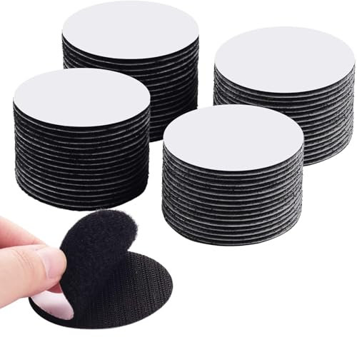 VIEVRE 40 Stück Klettband Selbstklebend, Klettband Selbstklebend Extra Stark, Klettverschluss Selbstklebend, Selbstklebendes Klettband 4cm×4cm, Doppelseitiges Klettband, Schwarz