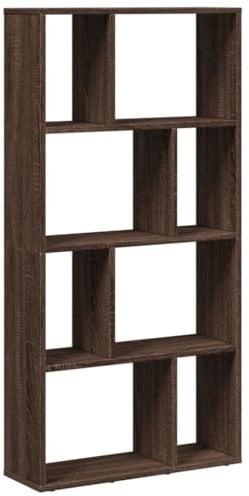 vidaXL Bücherregal, Standregal 8 Fächer, Raumteiler Regal für Wohnzimmer Schlafzimmer Büro, Aufbewahrungregal Aktenregal Büroregal, Braun Eichen-Optik Holzwerkstoff
