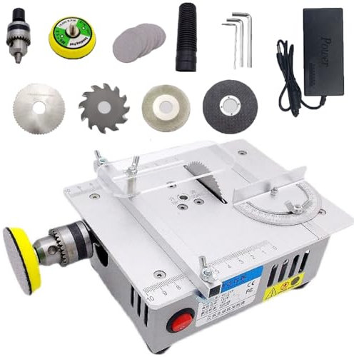 Generic Mini Table Saw, 7-Speed Adjustable, 180W 5000RPM, DIY Woodworking & Metal Cutting