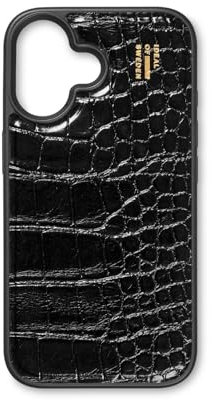 IDEAL OF SWEDEN Veganes Leder iPhone 15 Pro Hülle MagSafe – Schwarzes Croco Design, Dünnes & Leichtes Case, Stoßfest & Stylisch Und Langlebig Für Optimalen Schutz Im Alltag