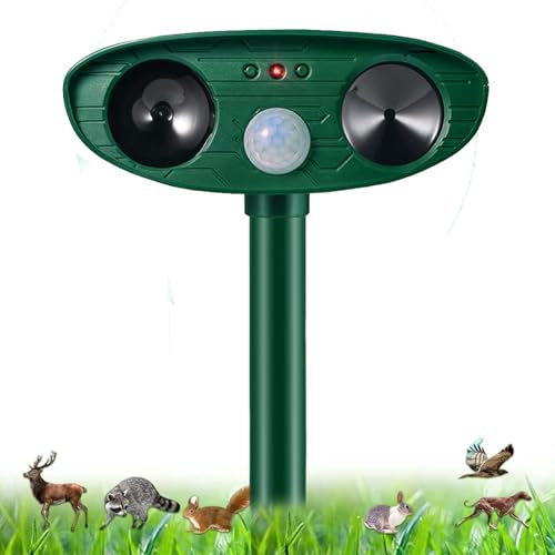 Katzenschreck, Ultraschall, Katzenschreck, Katzenvertreiber, solarbetrieben, Ultraschall, mit Bewegungsmelder, für Garten, Hof, Katzen, Hunde, Vögel, Füchse, Ratten
