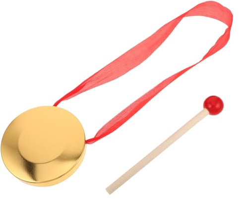 Toyvian Kupferinstrumente Miniatur Gong Mit Schlägel Und Tragbarer Schnur Traditionelles Chinesisches Schlaginstrument Für Junge Mädchen Übung Und Dekoration