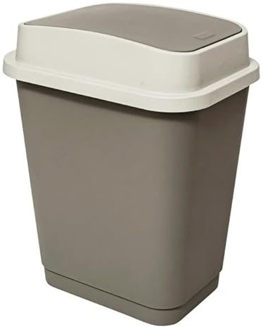 FIVE Simply Smart - Poubelle Double Ouverture Couvercle 25L Beige