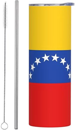 POEZJZW Vaso de acero inoxidable con la bandera de Venezuela, taza de café de 20 onzas, taza de viaje para bebidas heladas y bebidas calientes para batidos