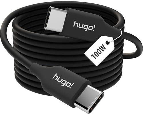 Brennenstuhl hugo! CABLE Handyladekabel USB C 100W (Kabel USB C, 100W Schnellladen, 2m Kabellänge) deep black