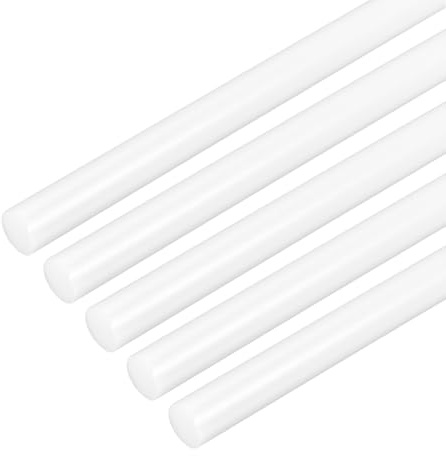 QUARKZMAN 10 Pcs Tige ABS Blanc 5 x 406mm Barre ABS Plastique Solide Bâtonnet Rond en Styrène ABS, Modèle à Monter Soi-Même pour Fabrication Maquettes Architecturales Constructions