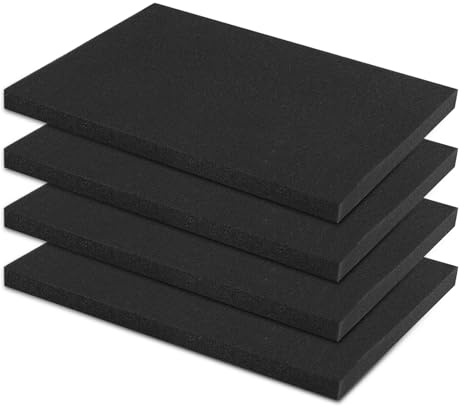 4 PCS Black Foam Boards, Toolbox Foam, Pre-Cut Density Upholstery | 40 x 30 x 2.5cm Tool Box Foam Padding, for Cases Organisation Tool Box, Flight Cases, Camera Storage, DIY Storage System