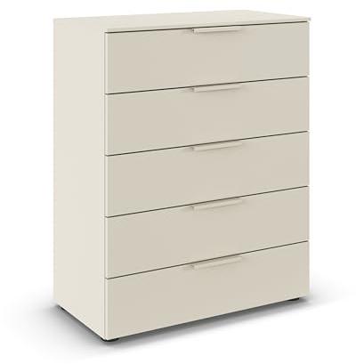Rauch Möbel Flipp, Kommode, Farbe Beige, Breite 80 cm | Sideboard, 5 Schubladen, Soft-Close-Funktion, für Schlafzimmer, Gästezimmer, Wohnzimmer, Garderobe, Flur