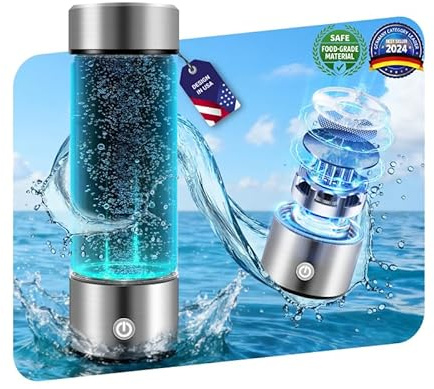 Generador de botellas de agua de hidrógeno mejorado【Top de la industria - Bloqueo de hidrógeno de 24 horas】【Contenido de hidrógeno doble número 1】| 0 cloro y 0 ozono | Sello 100% a prueba de fugas