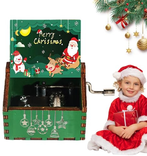 Spieluhr mit Handkurbel - Klassische Luft aus Massivholz, Vintage Melodie zum Sammeln, festliche Dekoration Ornament, Geburtstagsurlaub Souvenir | Handkurbel Spieluhr