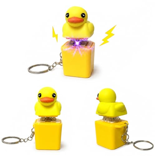 2 Stück Enten Schlüsselanhänger mit Quak Sound, Fidget Tastatur Anhänger, Stressabbau Zubehör für Büro und Alltag, Keyboard Fidget Accessoire