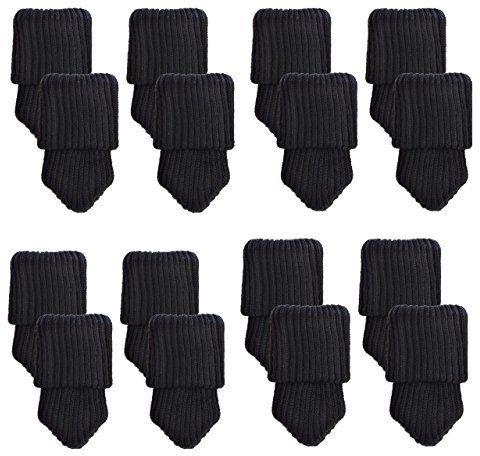 Mogoko 16 x Stuhlbeinsocke Möbel Socken Anti-Rutsch Wollsocken Hocker Fessel Tabellen Cotton Caps Fußboden Schutz Stuhl Bein Floor Protector (Schwarz)