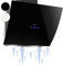 Klarstein Cooker Hood, Extractor Fan for Kitchen w/Dishwasher Safe Aluminium Grease Filter, 595m³/h Airflow, LEDs, Touch Controls Cooker Hoods, Wall Mount Steel Fan Vent Hoods, Kitchen Extractor Fan