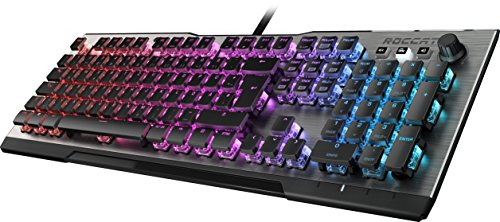 ROCCAT Vulcan 100 - Mechanical RGB Gaming Keyboard, AIMO LED Per-Key lighting, ROCCAT Titan switches, durable design (aluminum top plate), multimedia wheel