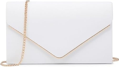 LeahWard Women's Clutch Bag Wedding Evening Handbags Suede Night Out Purse 1616 (White)
